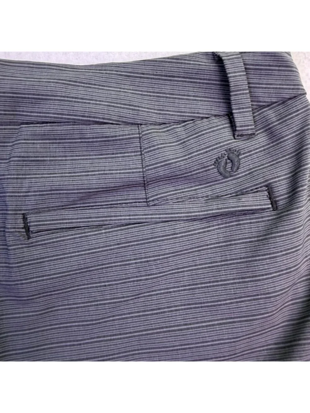 Hang Ten Mens Gray Striped Elastane Flat Front Shorts Size 36